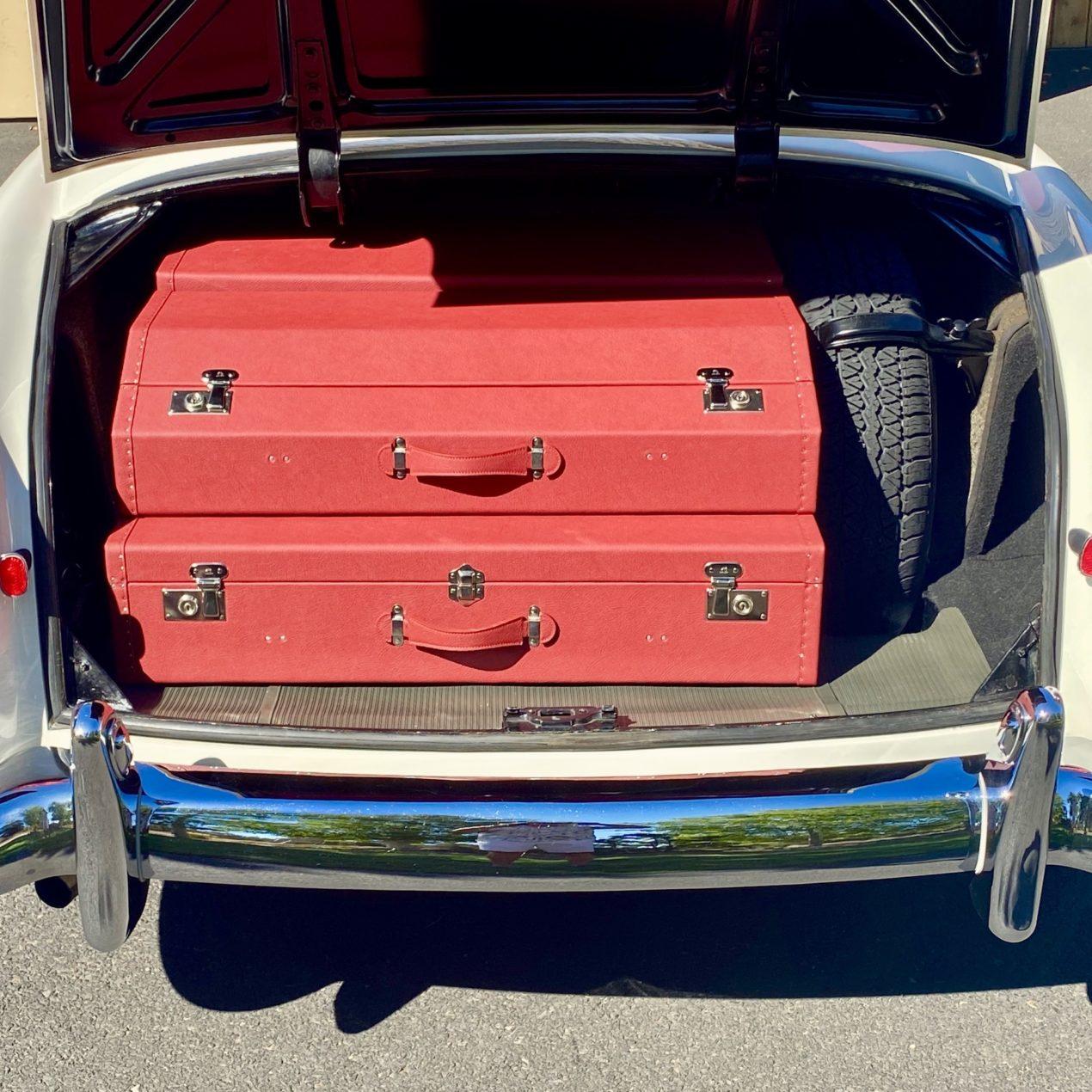 set of 4 Suitcase Mercedes Ponton sedan Cabriolet Karl Baisch style coated canvas leather 1079