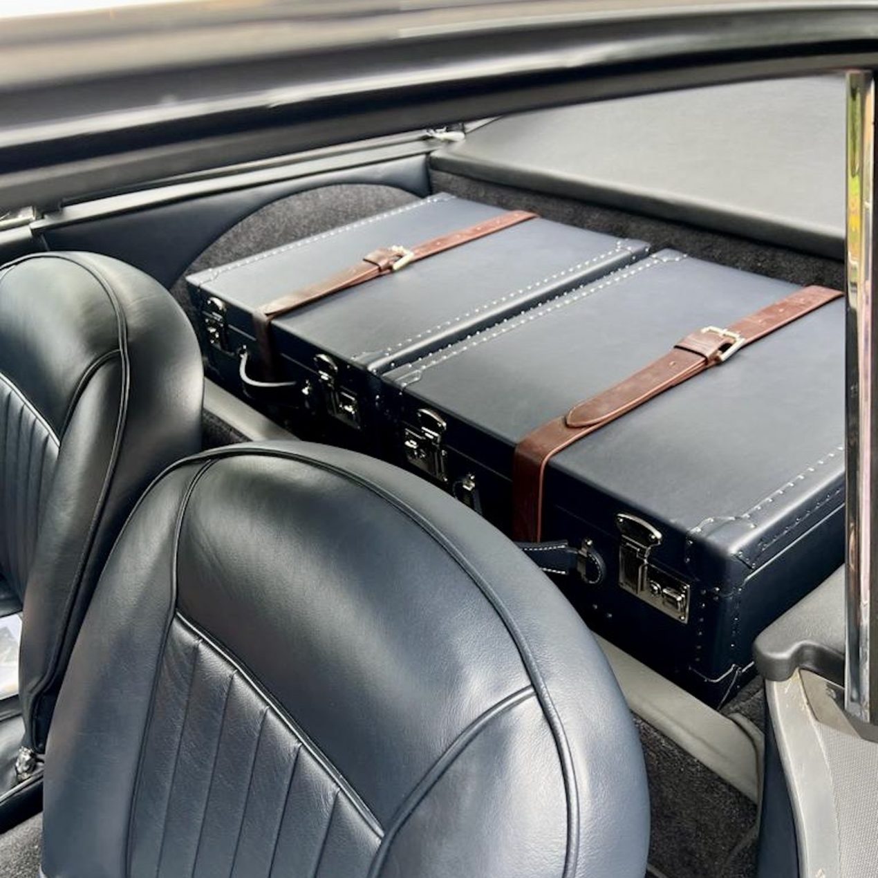 Aston Martin DB4GT suitcase in dark blue Connolly leather