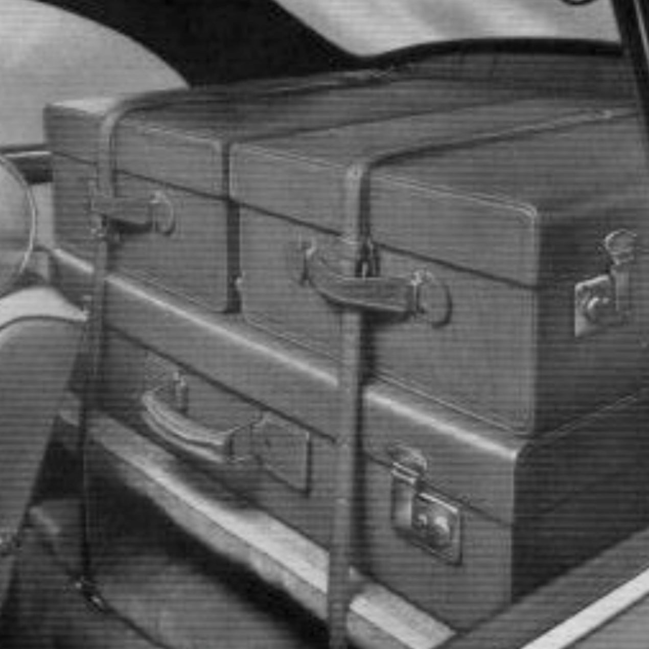 Porsche 356 , 3 piece luggage set for inside car leather with tie down straps 356-A Original Factories accessoires