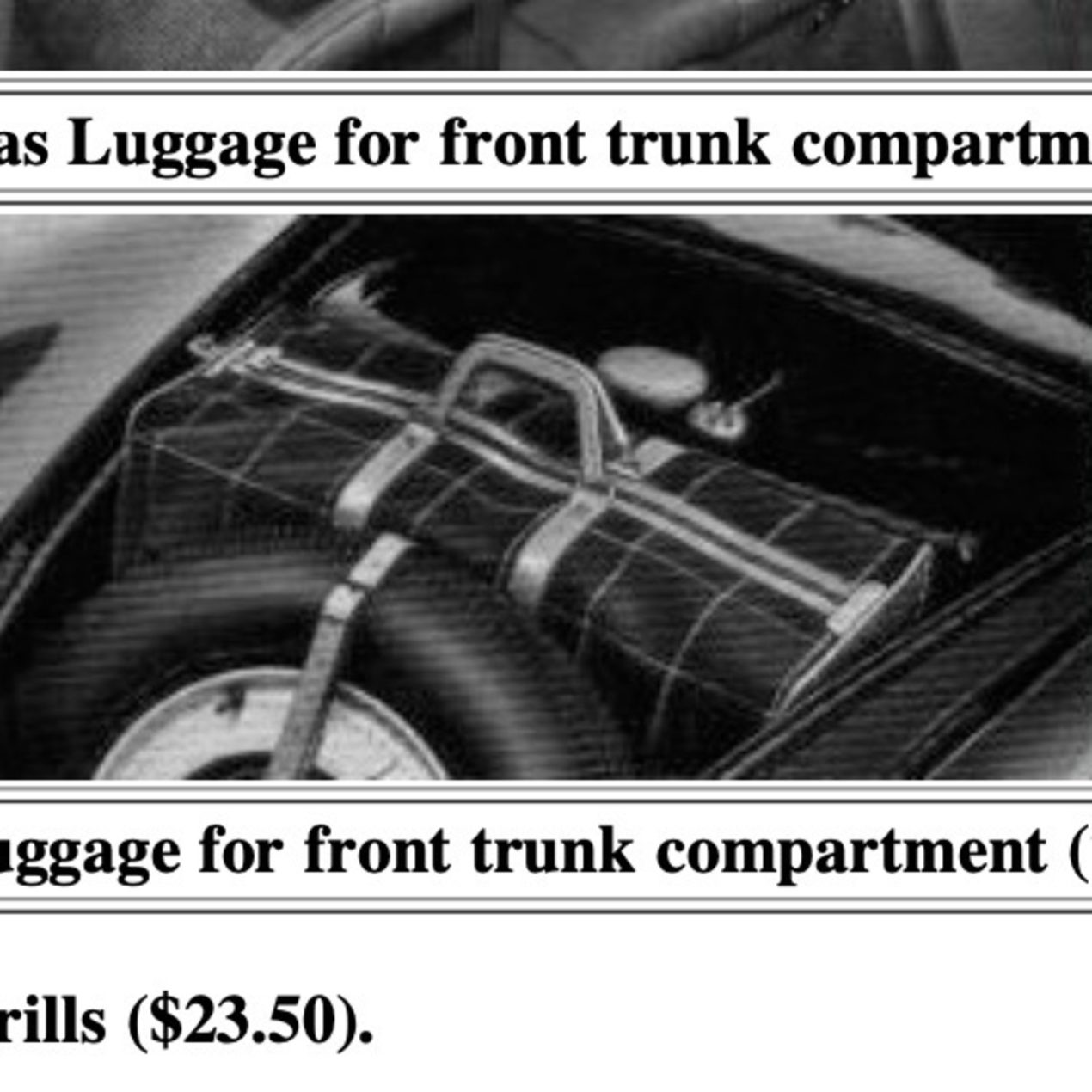 Plaid canvas luggage for trunk compartment Porsche 356 A BT5 Original Factories accessories
